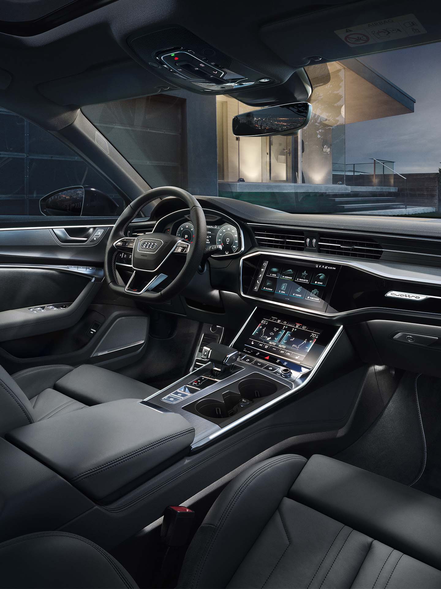 Thema's licht Audi in een cockpitaanzicht